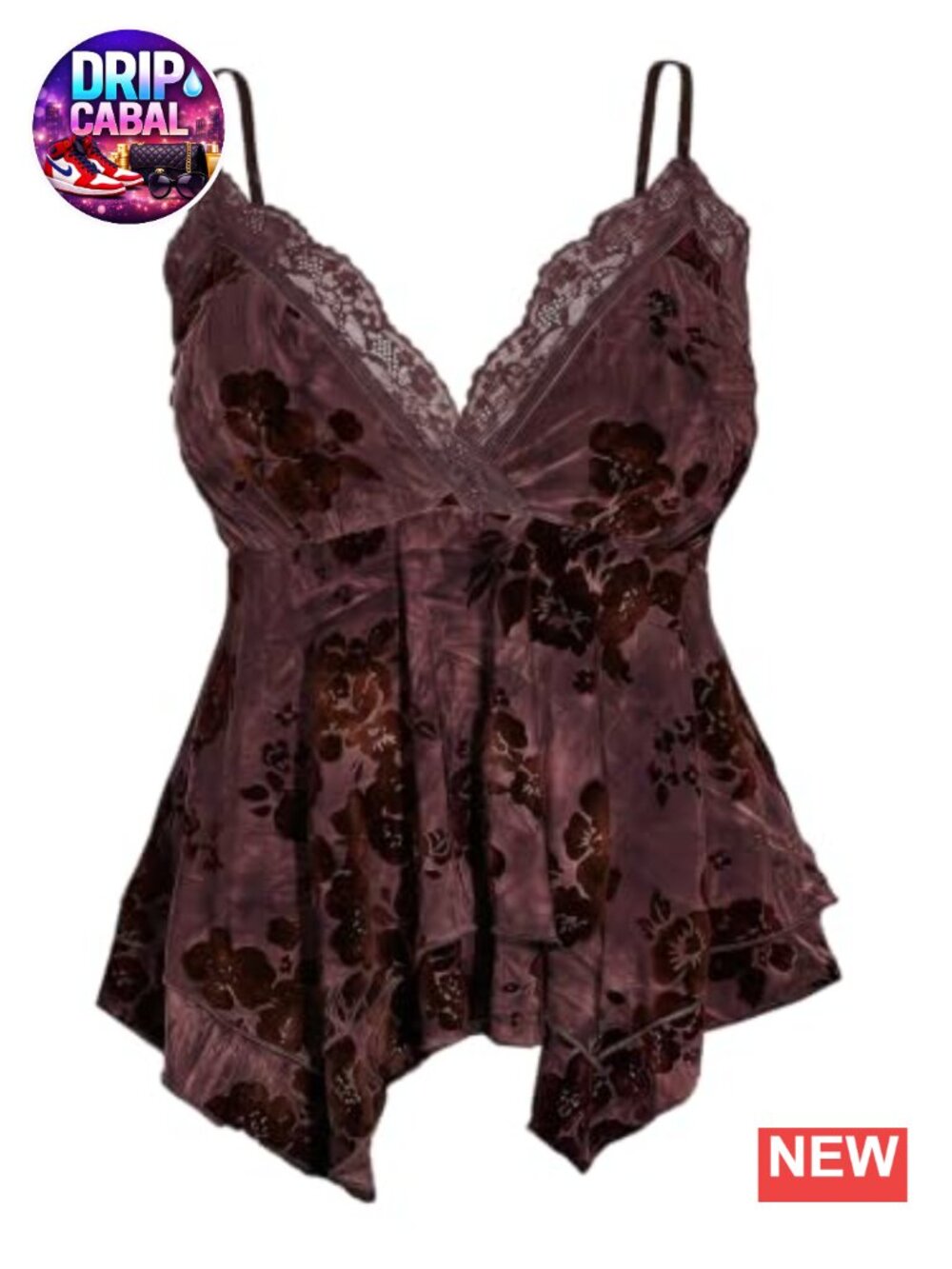Plus Size Floral Lace Babydoll Camisole Layered Peplum Going Out Top Rave Outfit